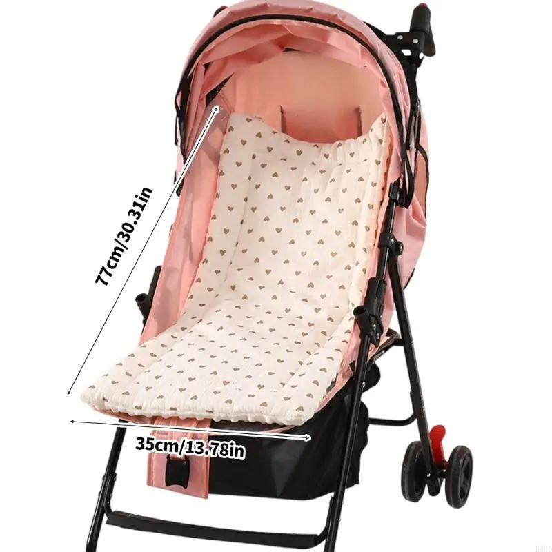 R66D Soft and Breathable Pram Insert for Baby Double Sided Strollers Cushion Mat for Buggies and Car