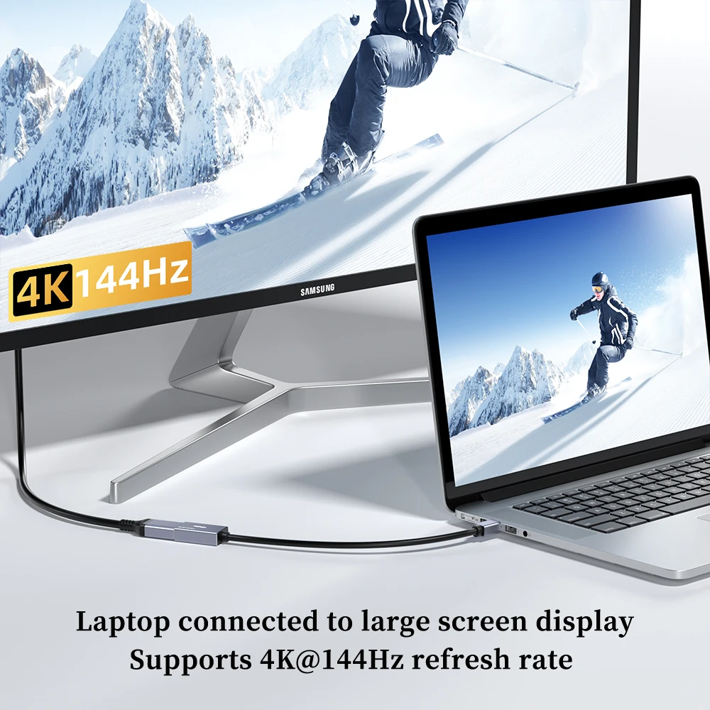 Fairikabe 8K@60Hz Mini Displayport To Displayport Cable 4K@144Hz Bidirectional MDP To DP Converter For Laptop Macbook Monitor