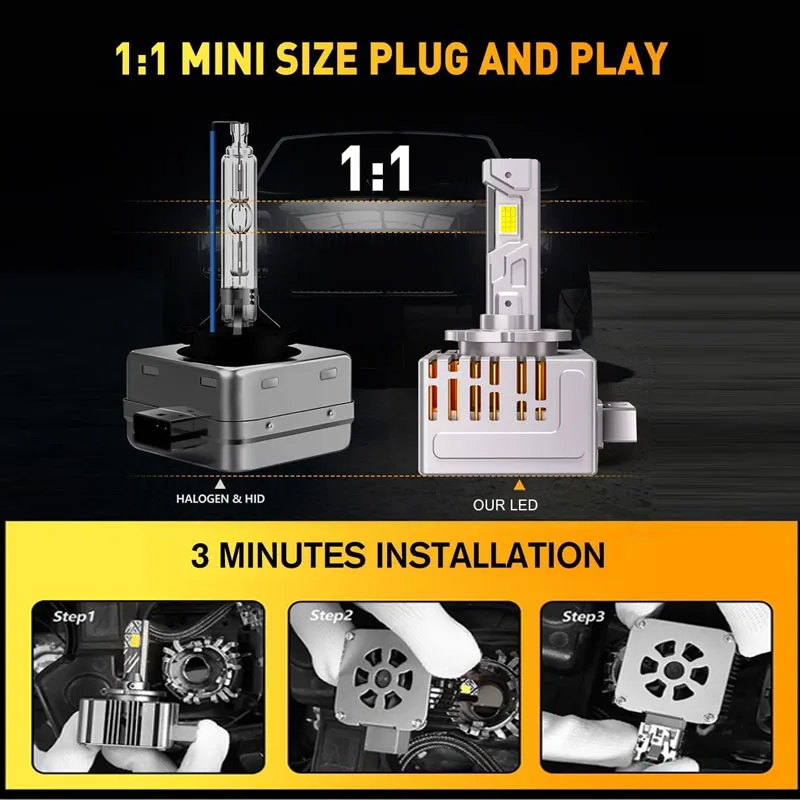 2 قطعة لمبة Led للمصابيح الأمامية لجاكوار XJ X351 2010-2019 6000K شعاع عالي منخفض (تناسب المصباح الأصلي فقط زينون)