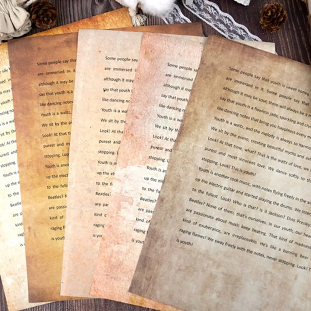 

50 Sheets Vintage Stationery Writing Paper Classical Drawing Paper Printing Paper DIY Crafts Double Sided Pirate Scrolls