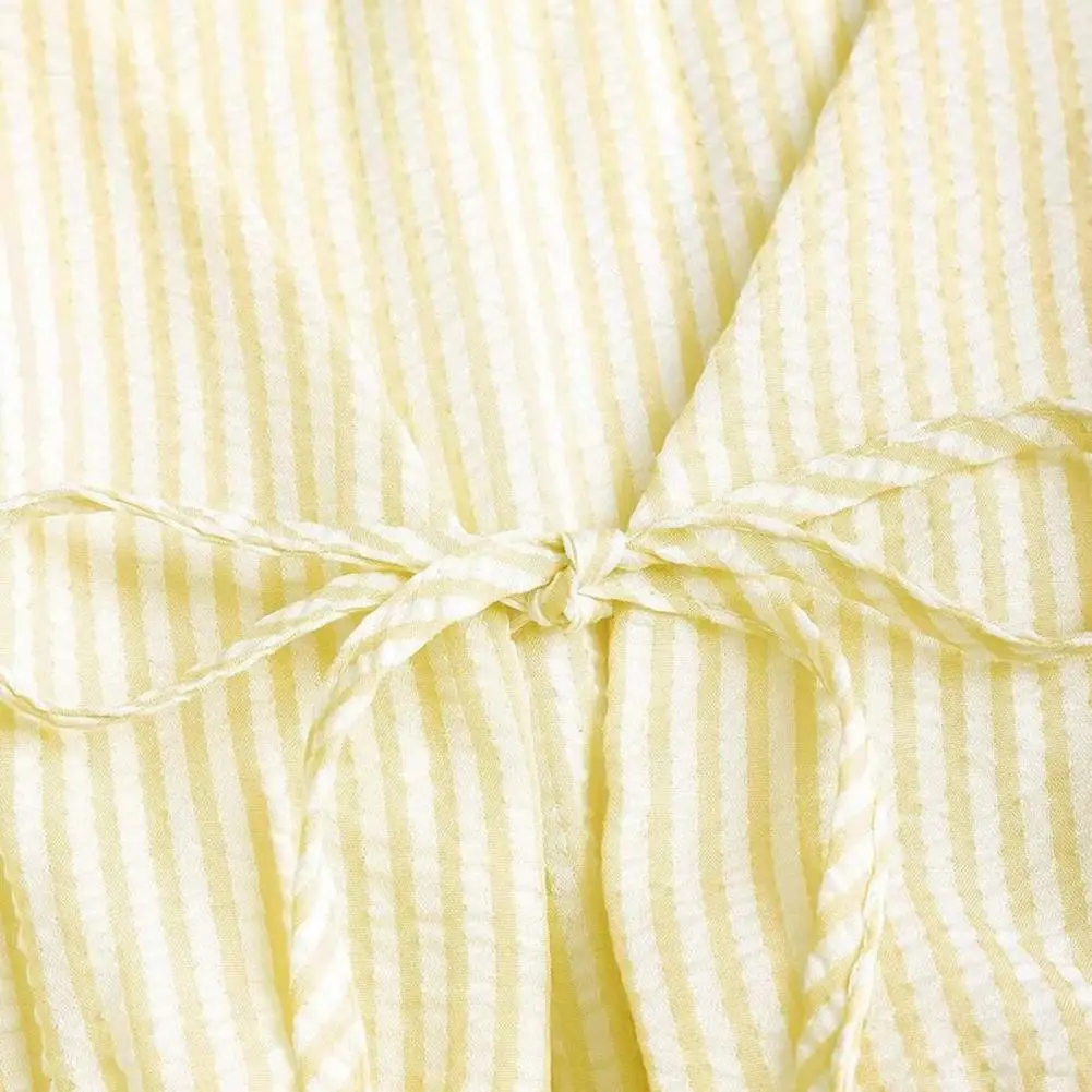 Women Two-piece Suit Women's Striped Two-piece Outfit Set Tie Front Ruffle Tank Top Wide Leg Pants Summer Casual Sleeveless