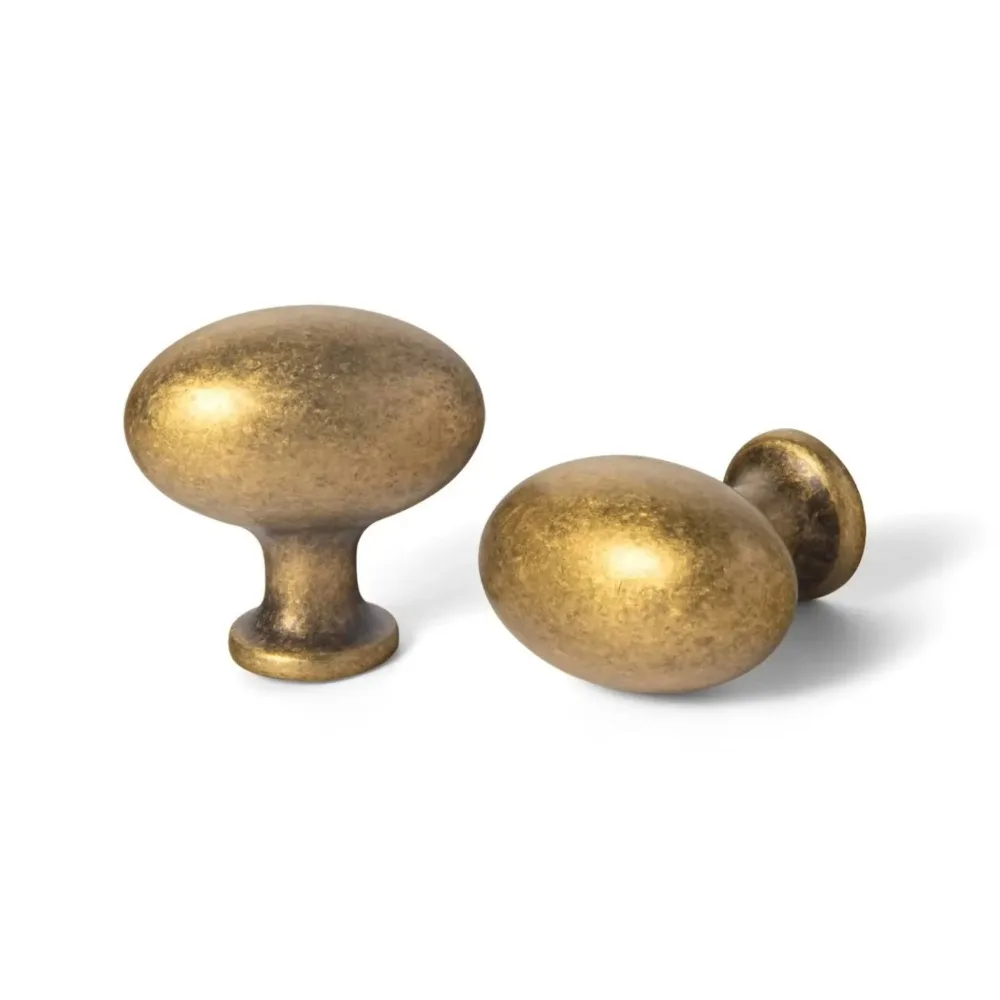 Goo-Ki Low Profile Antique Brass Cabinet Pulls Double Hole Centers(11.4''/12.6'') Zinc Alloy Handle for Drawer Cupboard Wardrobe