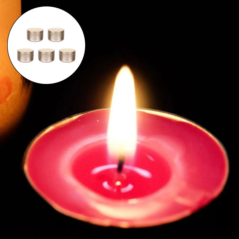 

5pcs Aluminum Can Jars Small Containers Portable Travel Size Lightweight Compact Tea Balm Cream Box Storage Tin