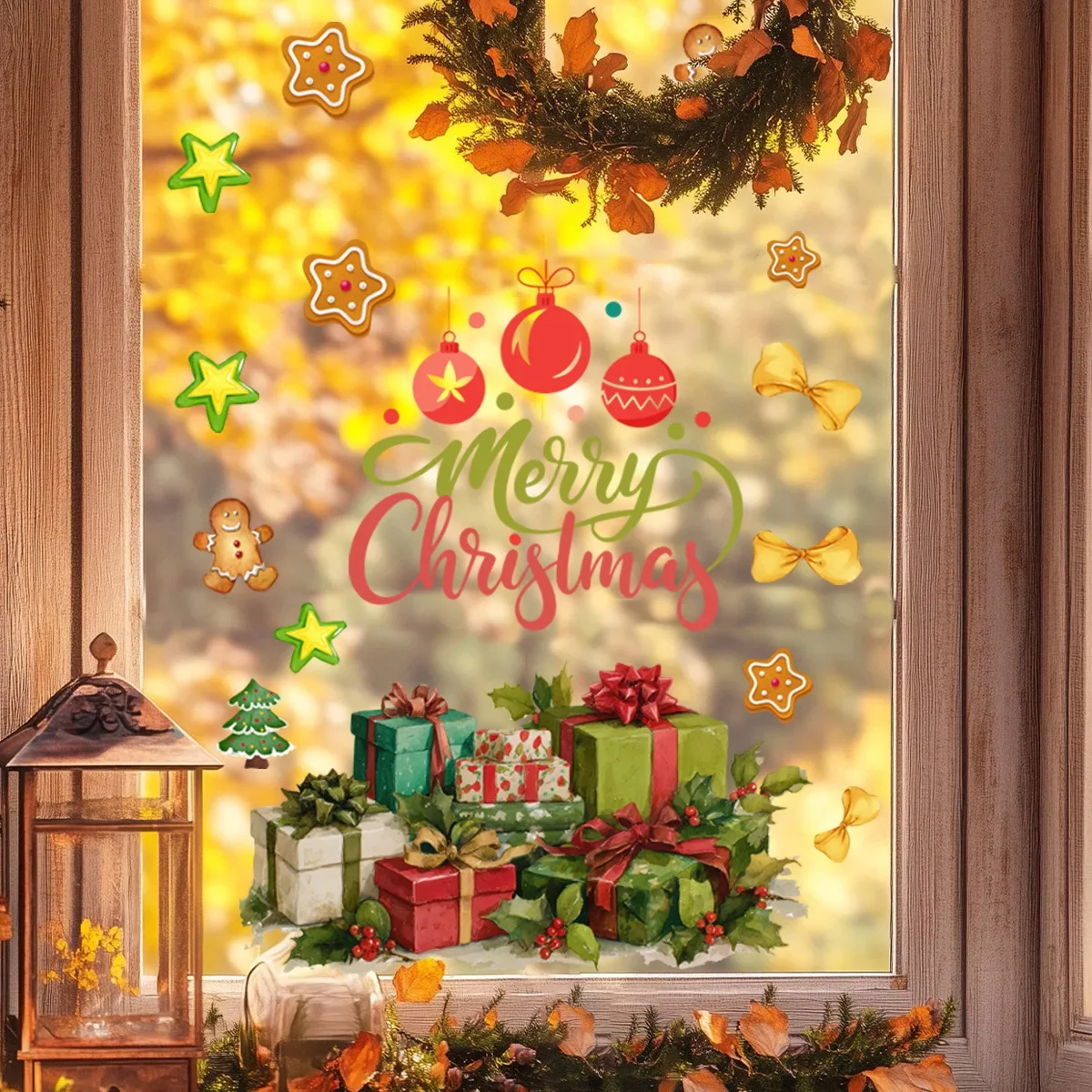Christmas Wall Stickers For Home Decor Easy To Apply On Various Surfaces Made From Sturdy PVC Material Long Lasting