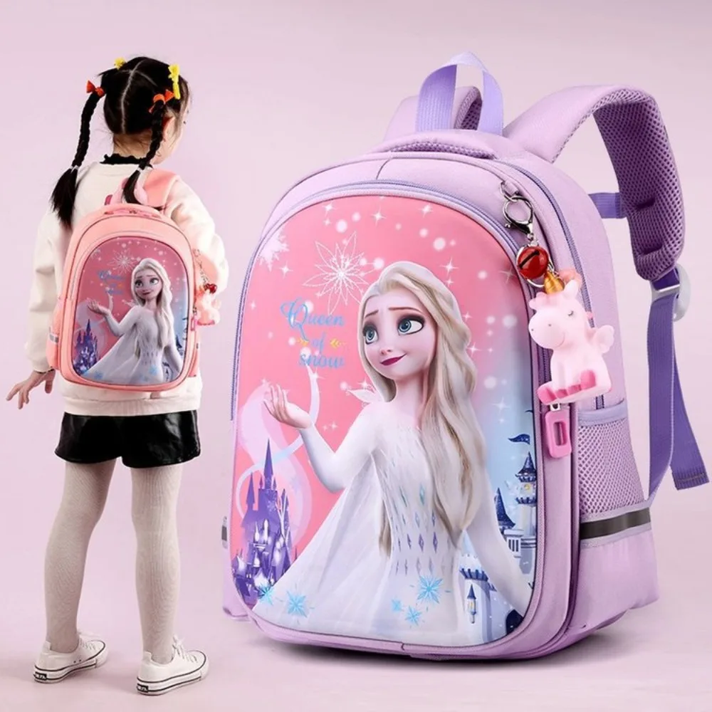 Disney-Mochila De Frozen para niñas de 3 a 7 años, bonita mochila de dibujos animados ligera, impermeable, aligerar la carga, regalos de cumpleaños