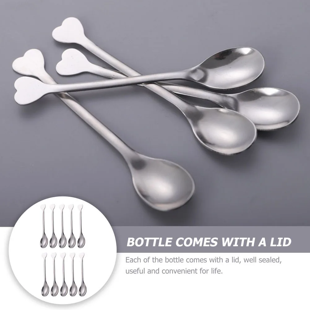 

24Pcs Heart Tail Design Spoons Safe Stainless Steel Coffee Dessert Mixing Scoop Round Smooth Bright Portable Cake Scoop