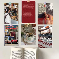 15PCS Red ins wind Posters Sticker Laptop Wall Decoration For Room Luggage Watercolor Cafe Art Bar Background Wall Painting