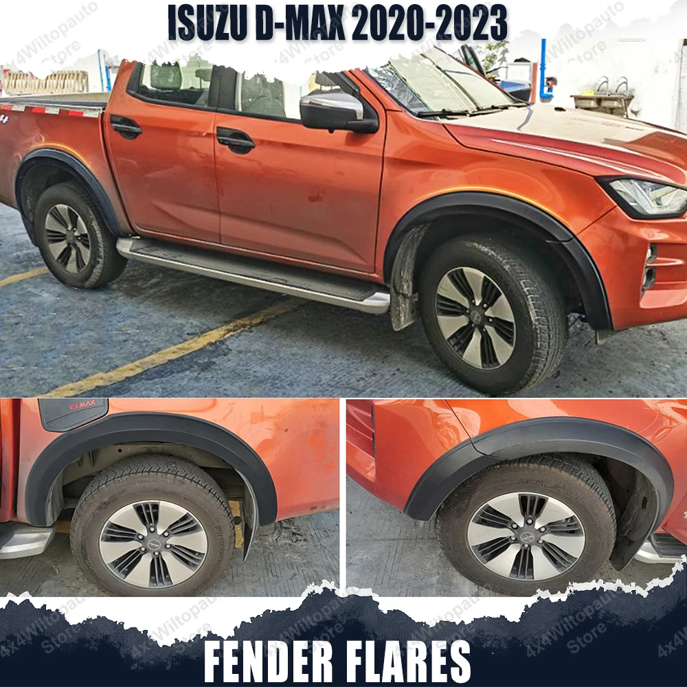 Fender Flares For Isuzu D-max Dmax 2020 2021 2022 2023 22mm Mudguards Wheel Arch Extensions Matte Black Car Accessories Parts