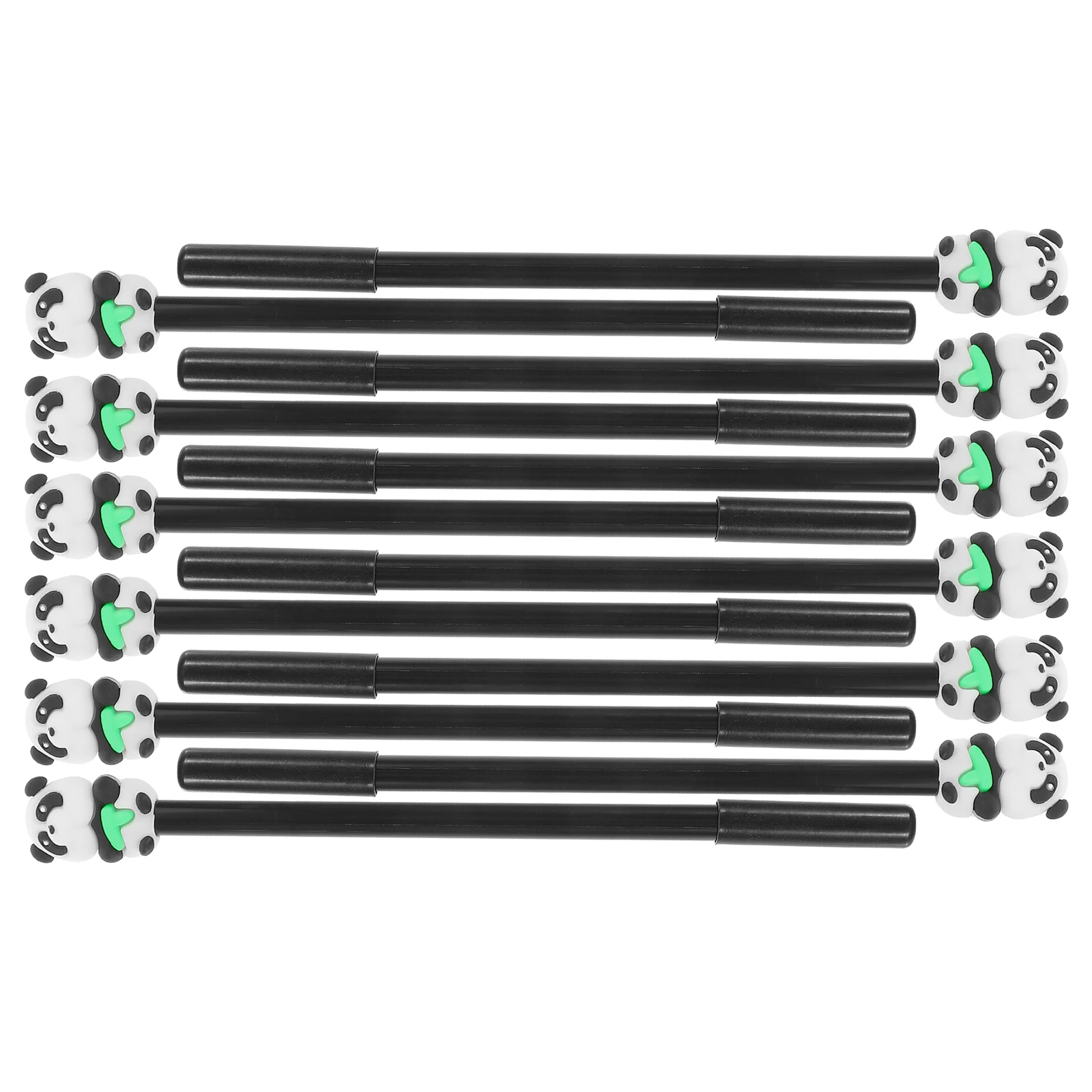 

12pcs Panda Shaped Gel School Stationery Smooth Writing Portable Neutral For Study Office Use Cartoon Animal Design