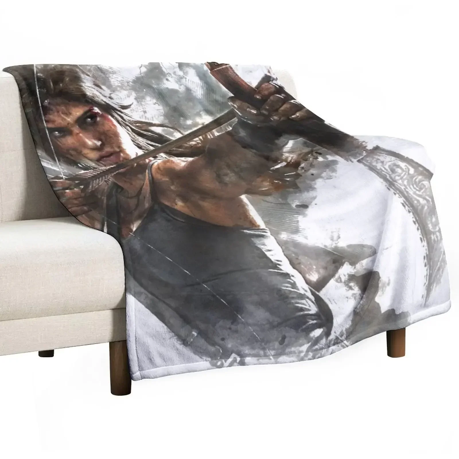 Tomb Raider Painting Throw Blanket Sofas Sleeping Bag Sofa Blankets