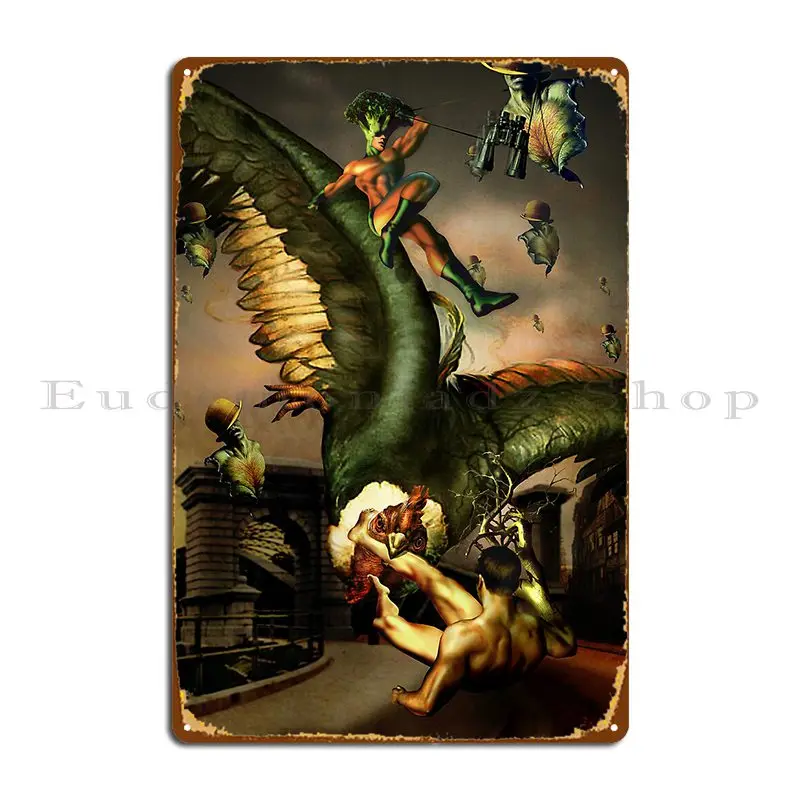 Foliage And Roughage Re Enact The Rescue Of Ganymede Metal Sign Wall Decor Printed Rusty Wall Decor Wall Cave Tin Sign Poster