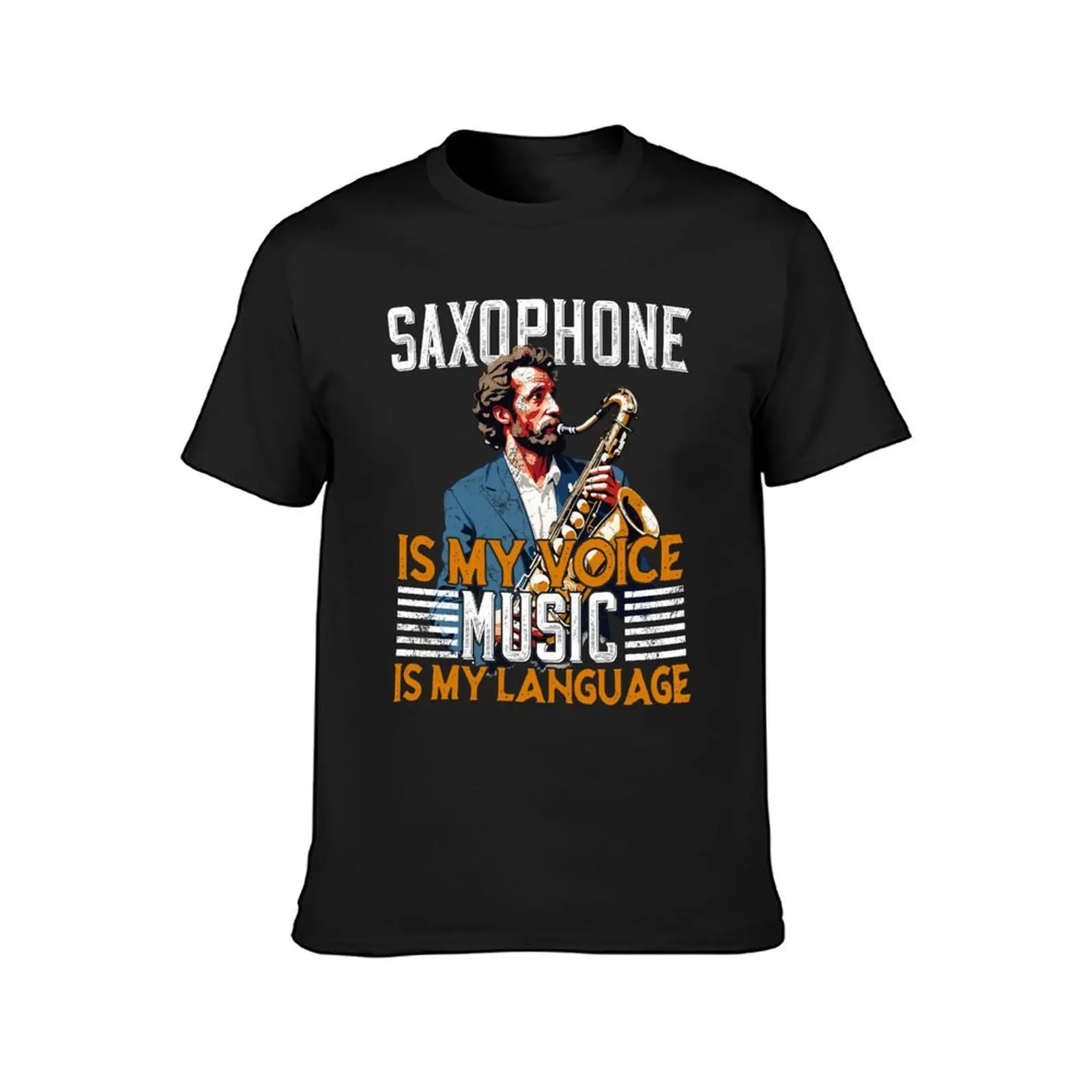 Funny saxophone design for jazz music lovers T-Shirt anime clothes tees Aesthetic clothing Men's t shirts