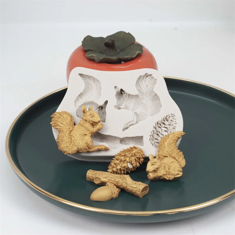 Squirrel Modeling Silicone Mold Kitchen DIY Cake Baking Decoration Fudge Cookie Tools Chocolate Mold Forest Animal Series Mould