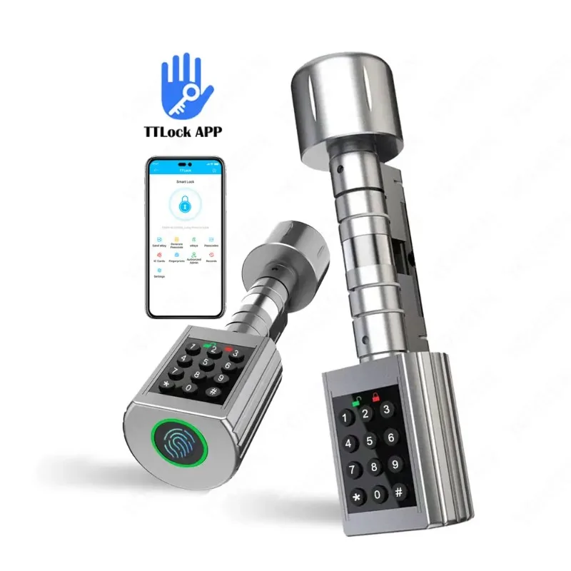 

Biometric Fingerprint 6068 Mortise Cylinders Ttlock Bluetooth App Adjustable Latch Keyless Code Smart Lock Silver