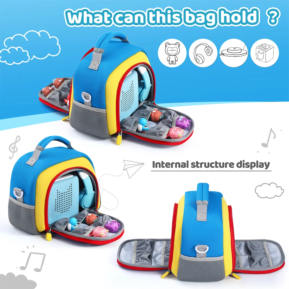 Carrying Case Bag for Yoto Player (3rd Gen.) Audio Player Carrying Box Double Zipper Storage Bag for Toniebox Audio Player Set