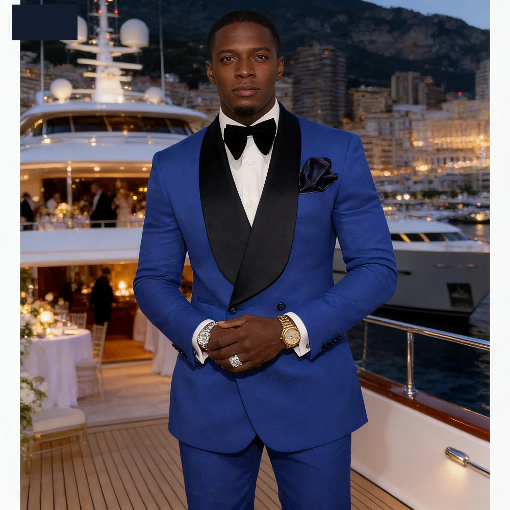 

Italian Design Customizable Men's Wedding Terno with Rose Jacket Smoking Suit 2-Piece Set (Coat + Pants)