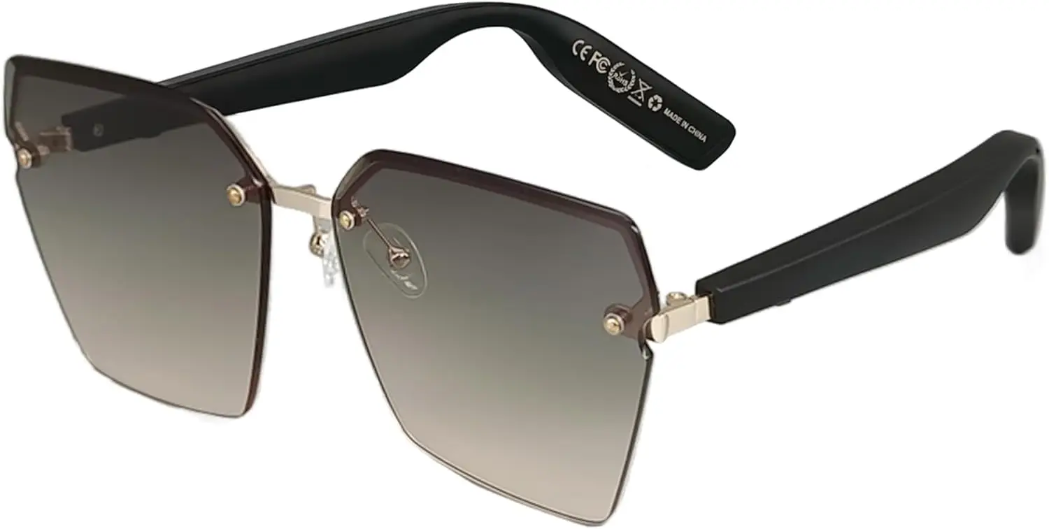 

Smart Glasses Bluetooth Sunglasses with Frameless Gradient Lens Audio Glasses Sunglasses Music Bluetooth 5.0 with Voice Control