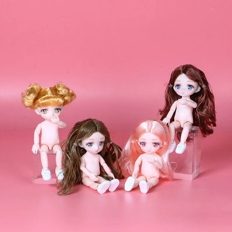3D Cartoon-Style Anime Figurine Toy Set - Barbie-Style Child Body Doll Multiple Styles Available Nude Dolls without Clothes