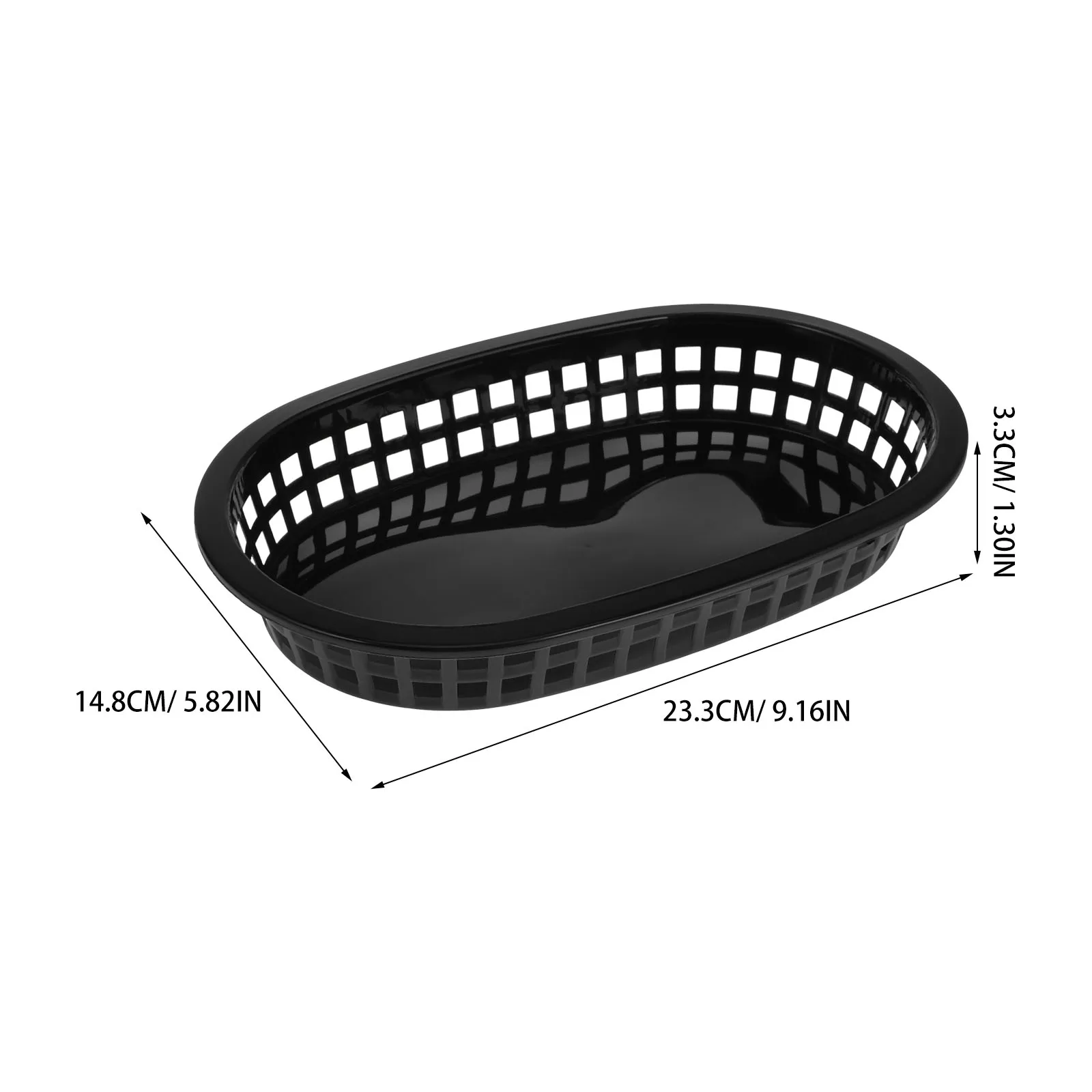 

12pcs Fast Food Basket Boat-Shaped Container Black Plastic One-Piece Molding Easy Clean Home Hotel Restaurant Use Dessert Chip