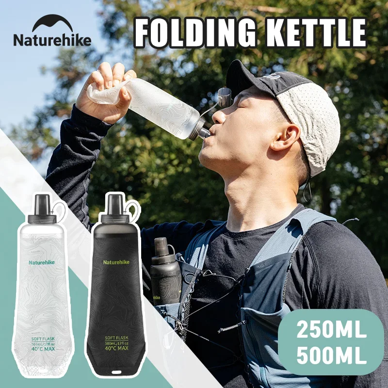 Naturehike 250ml 500ml Weiche Faltbare Trinkflasche TPU Outdoor Sport Tragbare Wasserflasche für Laufen und Camping
