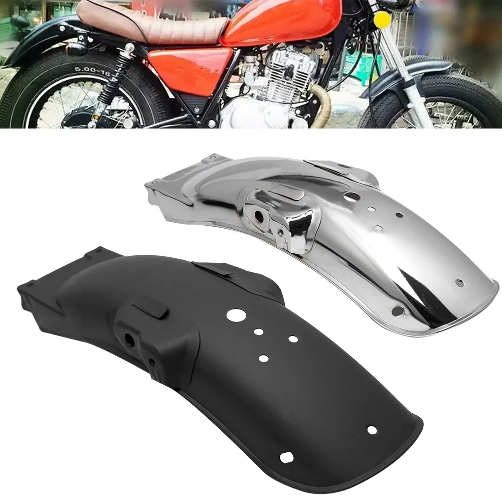 Tampa Paralama traseira de metal para a Motocicleta, Preto, Cromo, Café Racer Universal, Retro, Honda CG125, Yamaha, Suzuki, BMW