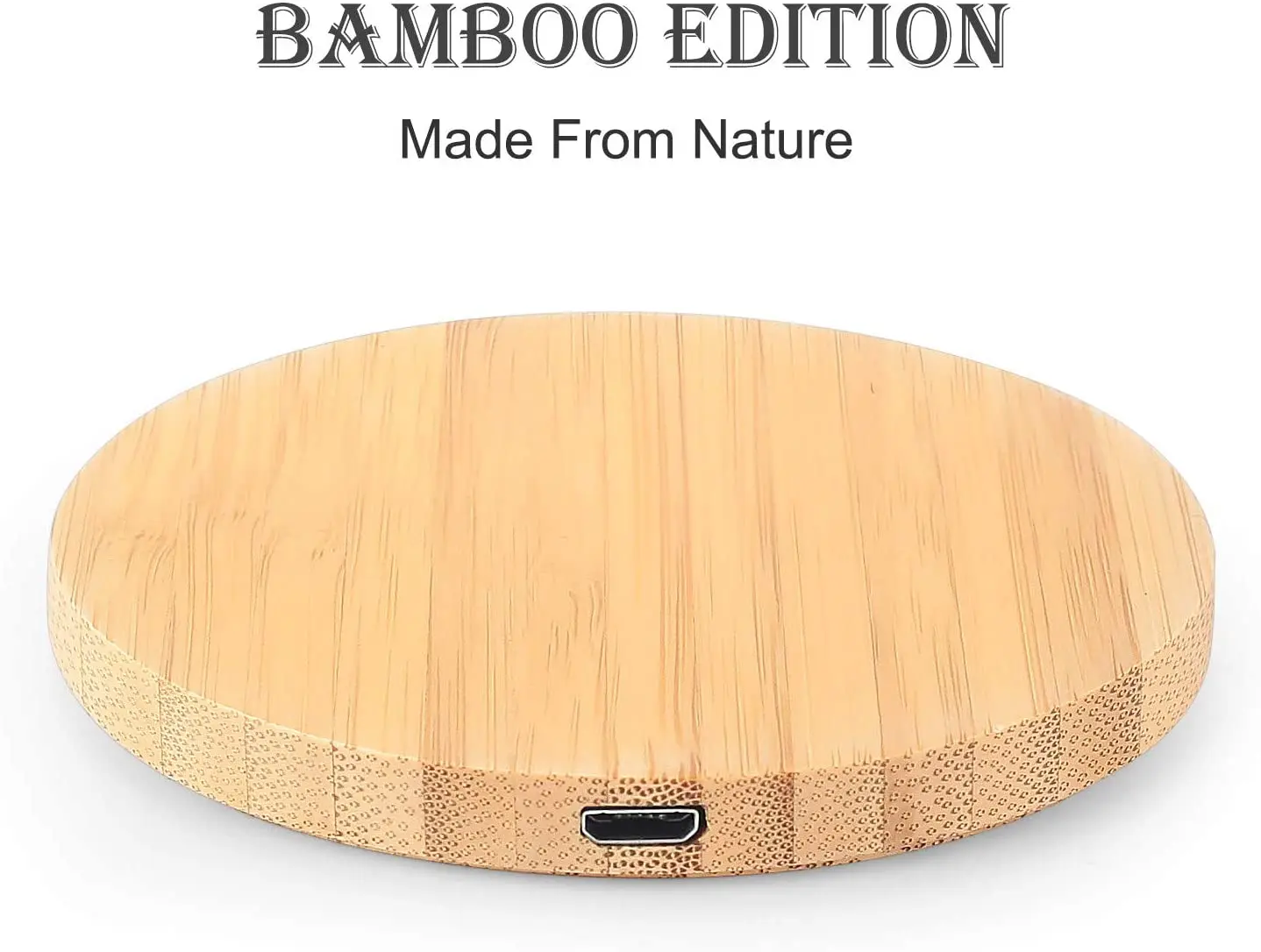 Bamboo Wood 15W Qi Wireless Charger USB C Fast Charging Pad For iPhone 15 14 13 12 Pro Max 11 XS Max X XR 8 Plus Samsung Galaxy