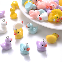 10Pcs Cute Animal Duck Resin Charms Mixed Color Charms For Jewelry Making Bracelet Earring Necklace Pendant Supplies