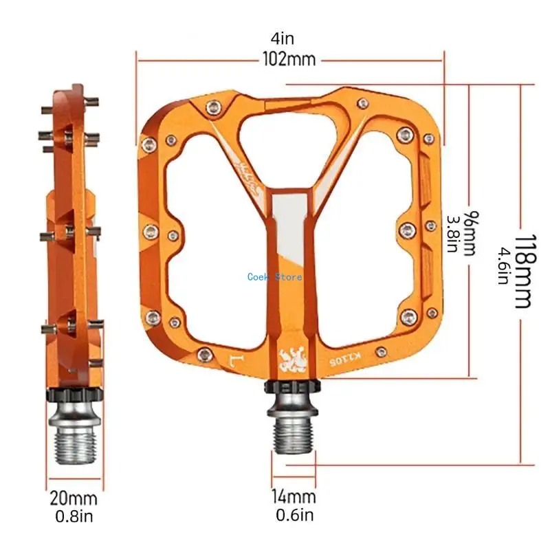 11UE سبائك الألومنيوم شقة دواسة 3 محامل الختم نونسليب الدراجات الدواسات منصة الدراجات الدواسات للدراجات الطريق الدراجات #6