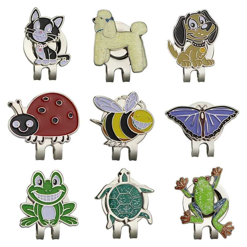1pcs Golf Ball Maker With Golf Hat Clip Magnetic Alloy Marker Golf Accessories Animal style 24 Kinds For Choic