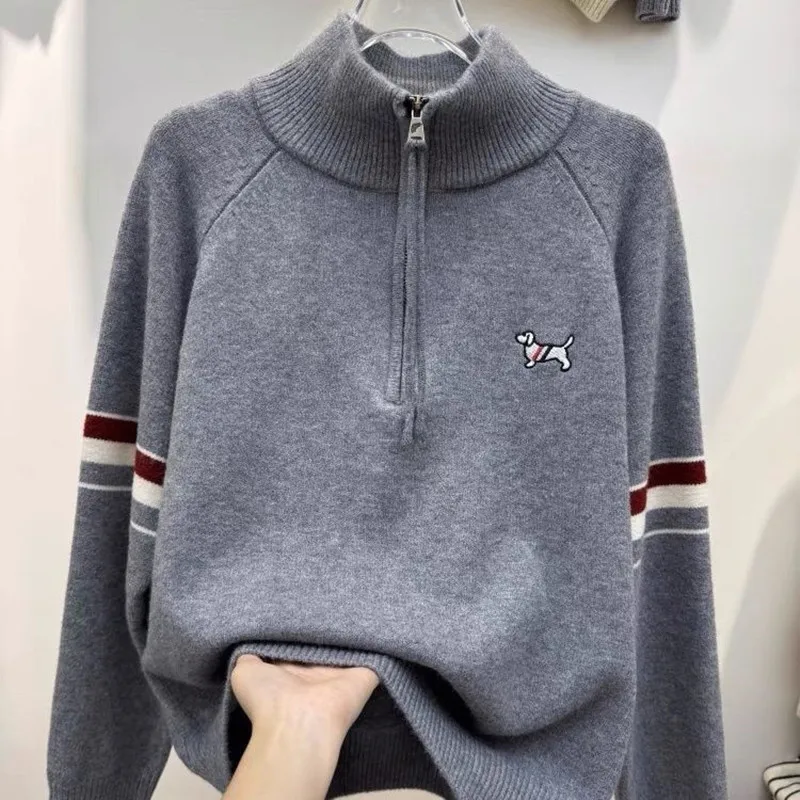 Maglione da golf di alta qualità Anew Abbigliamento da golf da donna Autunno Inverno 2024 Golf Knit Mezza collo alto Ricamo Top Abbigliamento da golf da donna