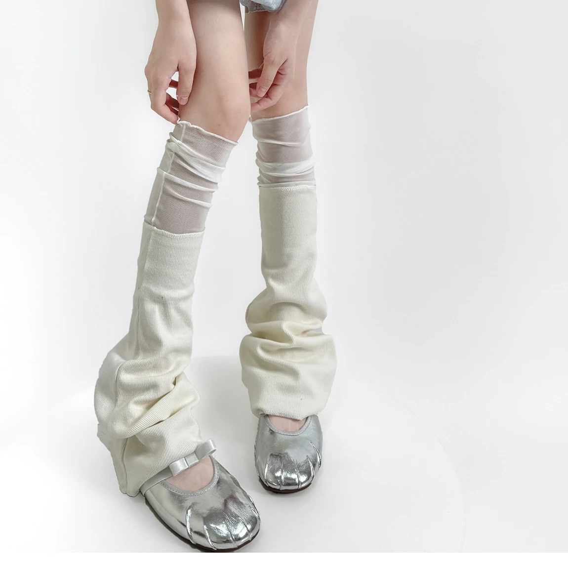 

Women Fashion Lace Leg Warmer, Tulle Patchwork Soft Thigh-high Leg Warmers Socks for Party Street