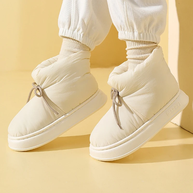 

Водонепроницаемые зимние ботинки на толстой подошве, женские теплые туфли на платформе с хлопковой подкладкой, женские нескользящие утепленные плюшевые ботильоны