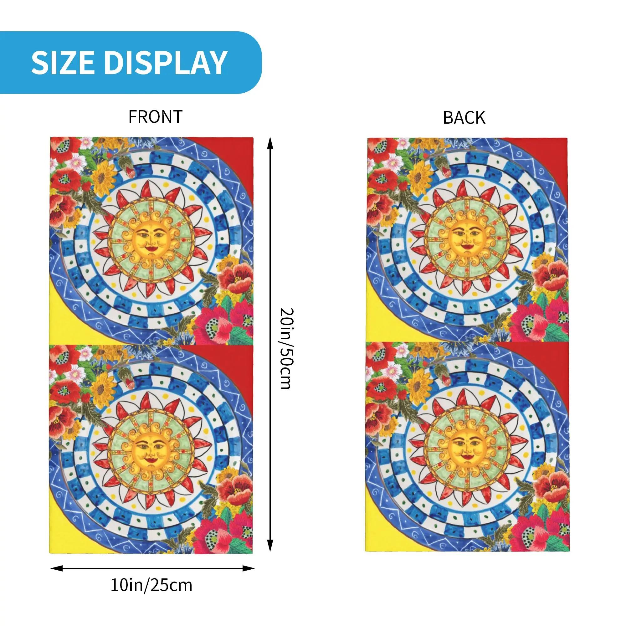 Sicilian Sicily Sun Bandana Neck Cover Printed Mask Scarf Face Mask Running for Men Women Adult Windproof