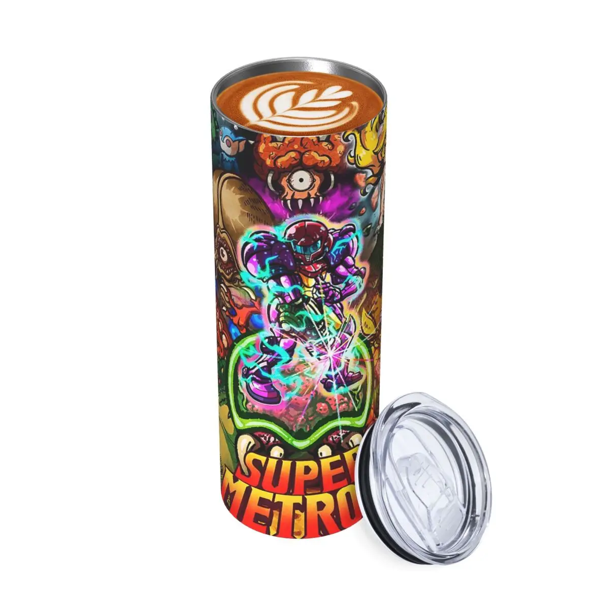

Большой игровой стакан Super Metroid из нержавеющей стали, кружка с вакуумной изоляцией, термохолодные чашки, соломинки с крышкой, 20 унций