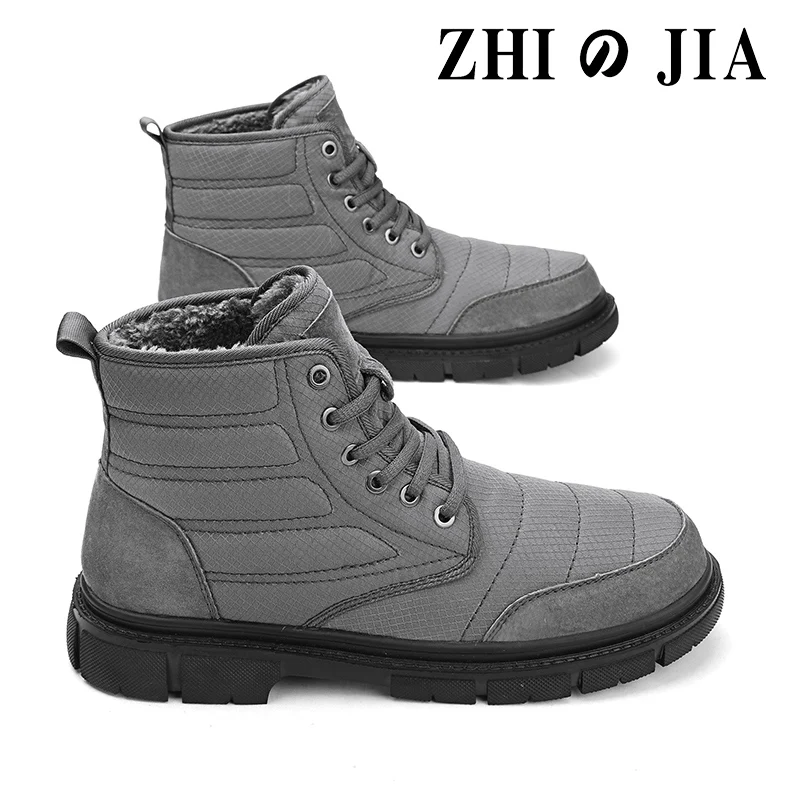 

Size 46 Mid-top Casual Men's Shoes Outdoor Snow Boots Winter Warm Boots Fashion Men's Sneakers Autumn Comfortable Cotton Shoes