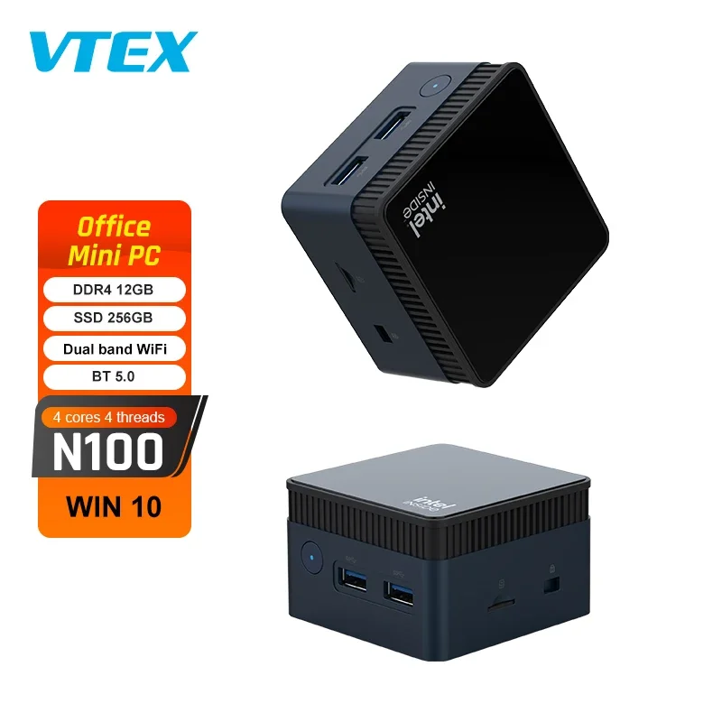 Cheap Mini Pc N100 12Gb Win Dows Barebone Dual Lan Desktop Display Computer Home Office Small Portable Pocket Pc Mini Pcs