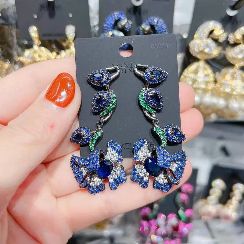 Bilincolor Fashion Red Flower Earring for Women