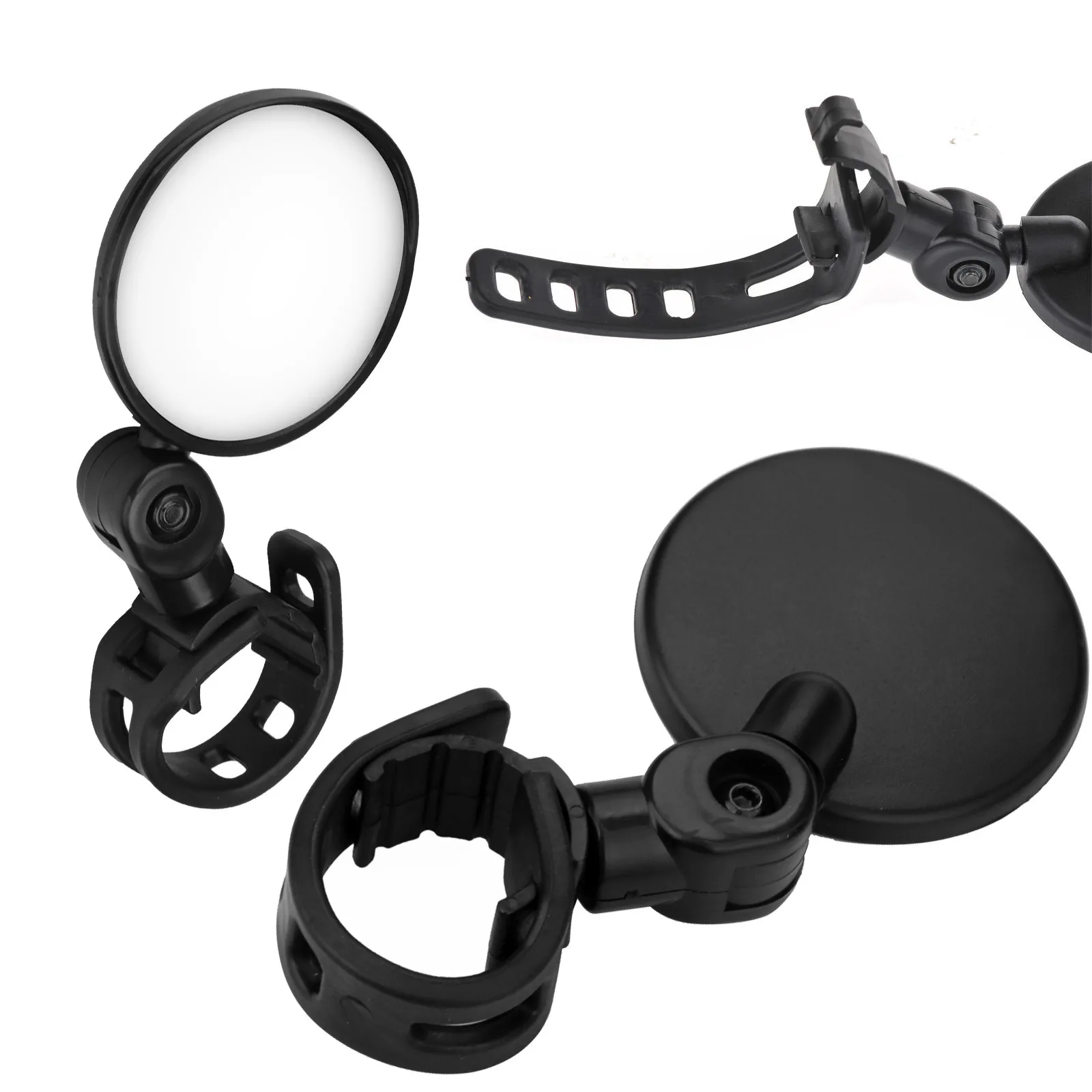 2Pcs Universal Bicycle Rearview Mirror Handlebar for Bicycle Motorcycle Side 360 Rotation Adjustable Bike Riding Cycling Mirror