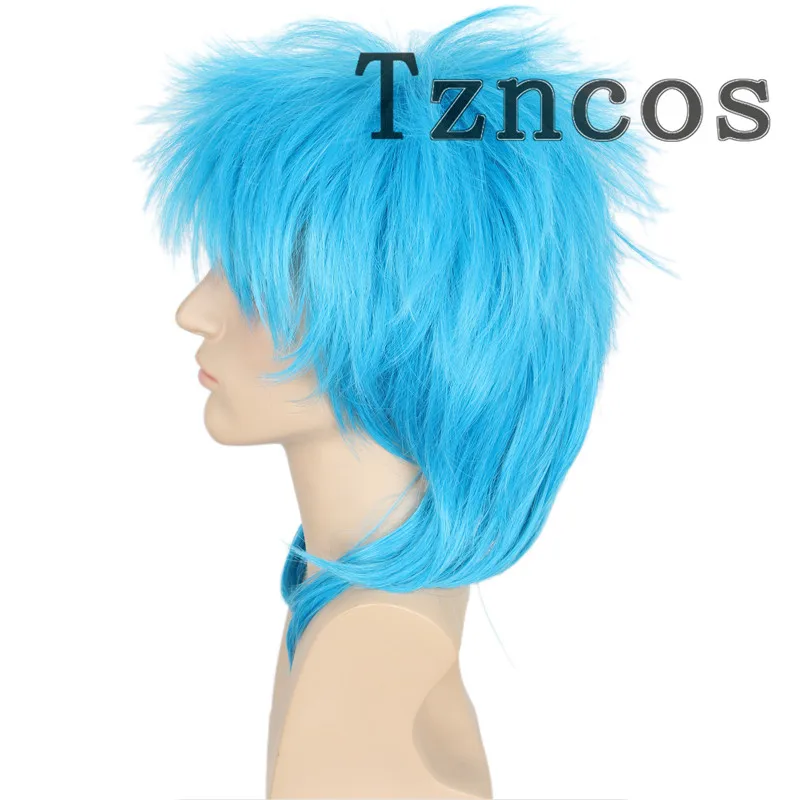 Tzncos Sally Dark Bule Short Wig Heat Resistant Synthetic Hair Face James Johnson