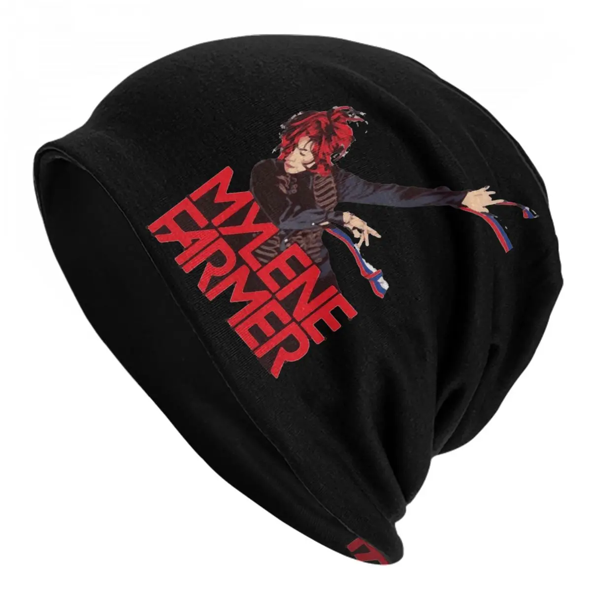 Mylene Farmer Jeanne Gautier Skullies Cool Beanies Cap Women Luxury Warm Head Wrap Bonnet Knitted Hat