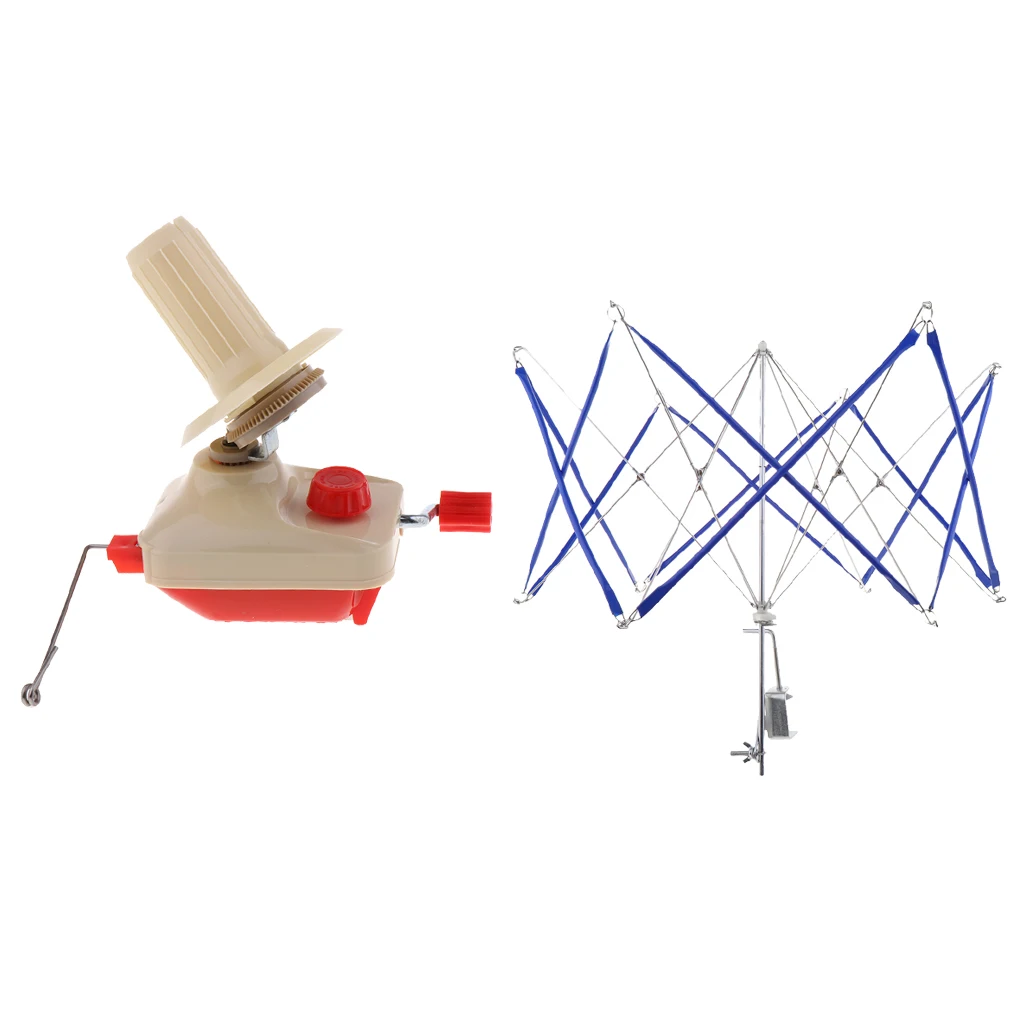 

Hand Operated Plastic Yarn Winder Umbrella Swift Adjustable Clamp Set for Knitting Crochet Accessories Fabric