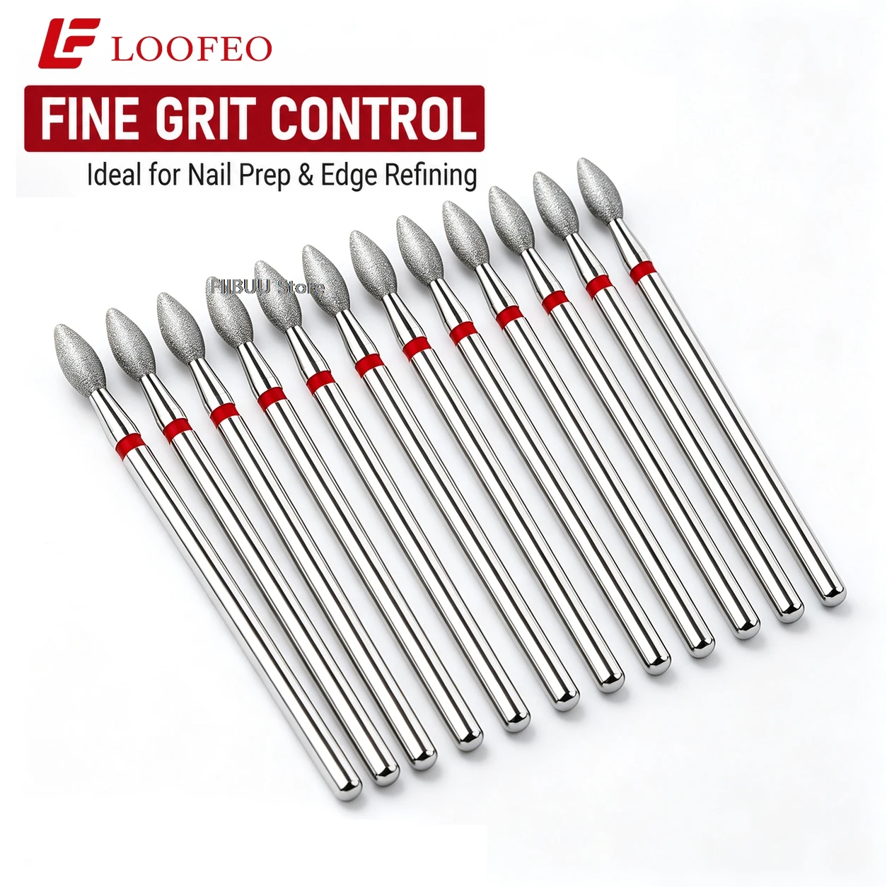 15PCS Fine Diamond Nail Drill Bits Set E-File Bit Milling Cutter for Manicure Pedicure Cuticle Nail Prep Electric Nail File Bits