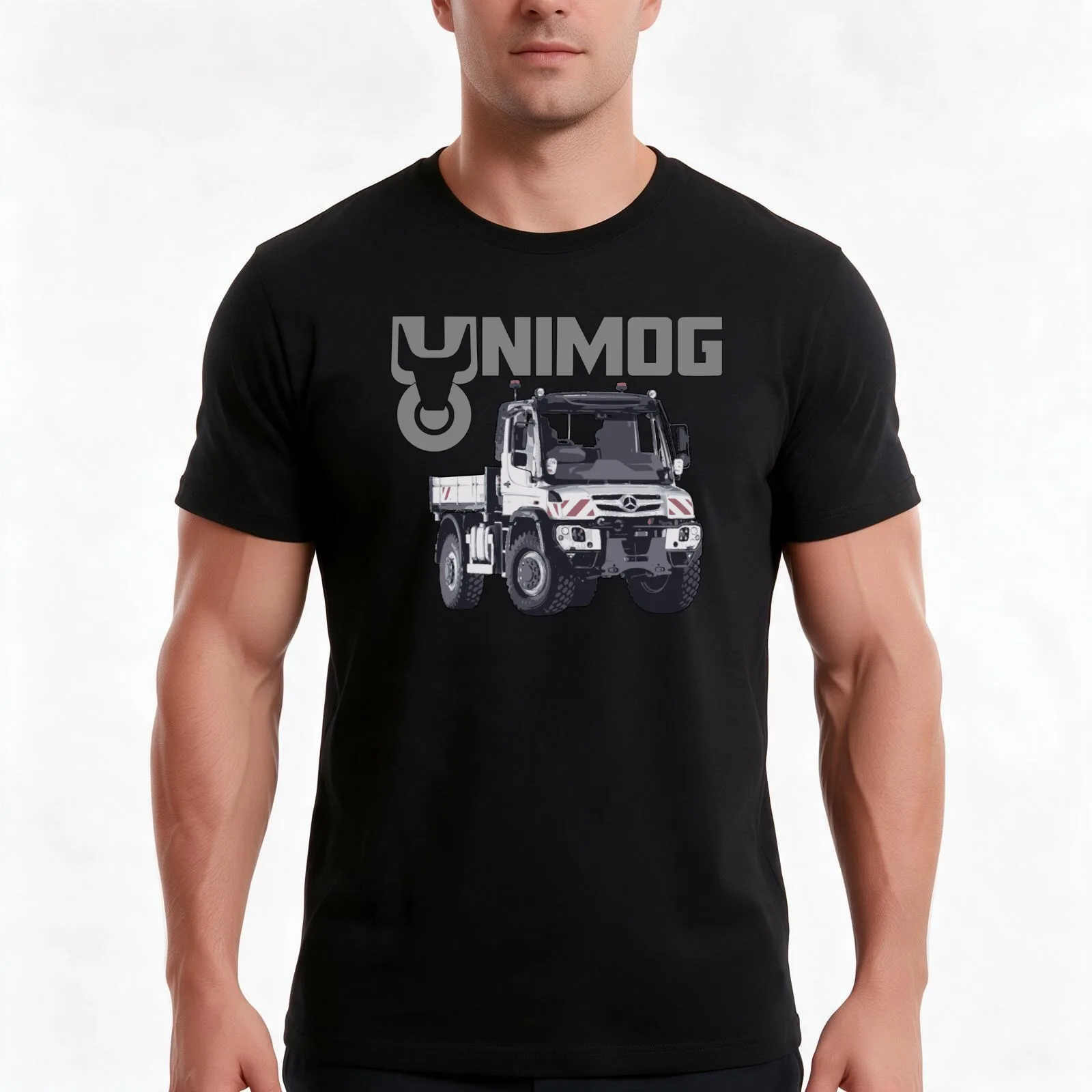 UNIMOG 530 (UNIversal-MOtor-Ger?t) - on black T-Shirt, Summer Casual Cotton Tee, Oversized Streetwear Tops, Unisex Men Women