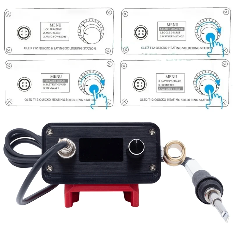 Estação de solda t12 ferro de solda para milwaukee 18v bateria li-ion aquecimento rápido sem fio ferro de solda oled
