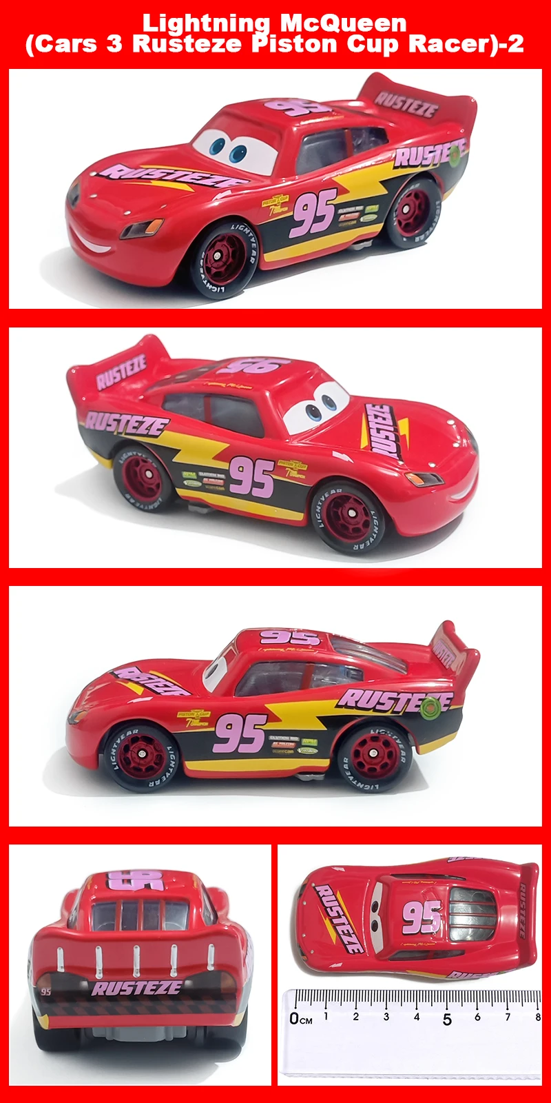 Pixar Cars Lightning Dragon McQueen Rennwagen-Spielzeug 1/55 Metall-Druckguss-Modellauto Sammlerstücke aus Legierungsmaterial Kindergeschenke – Detail 3