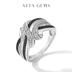 ATTAGEMS New S925 Sterling Sliver 18k Gold Plated Moissanite Rings for Men Women Handmade Rings Engagement Wedding Gift Jewelry