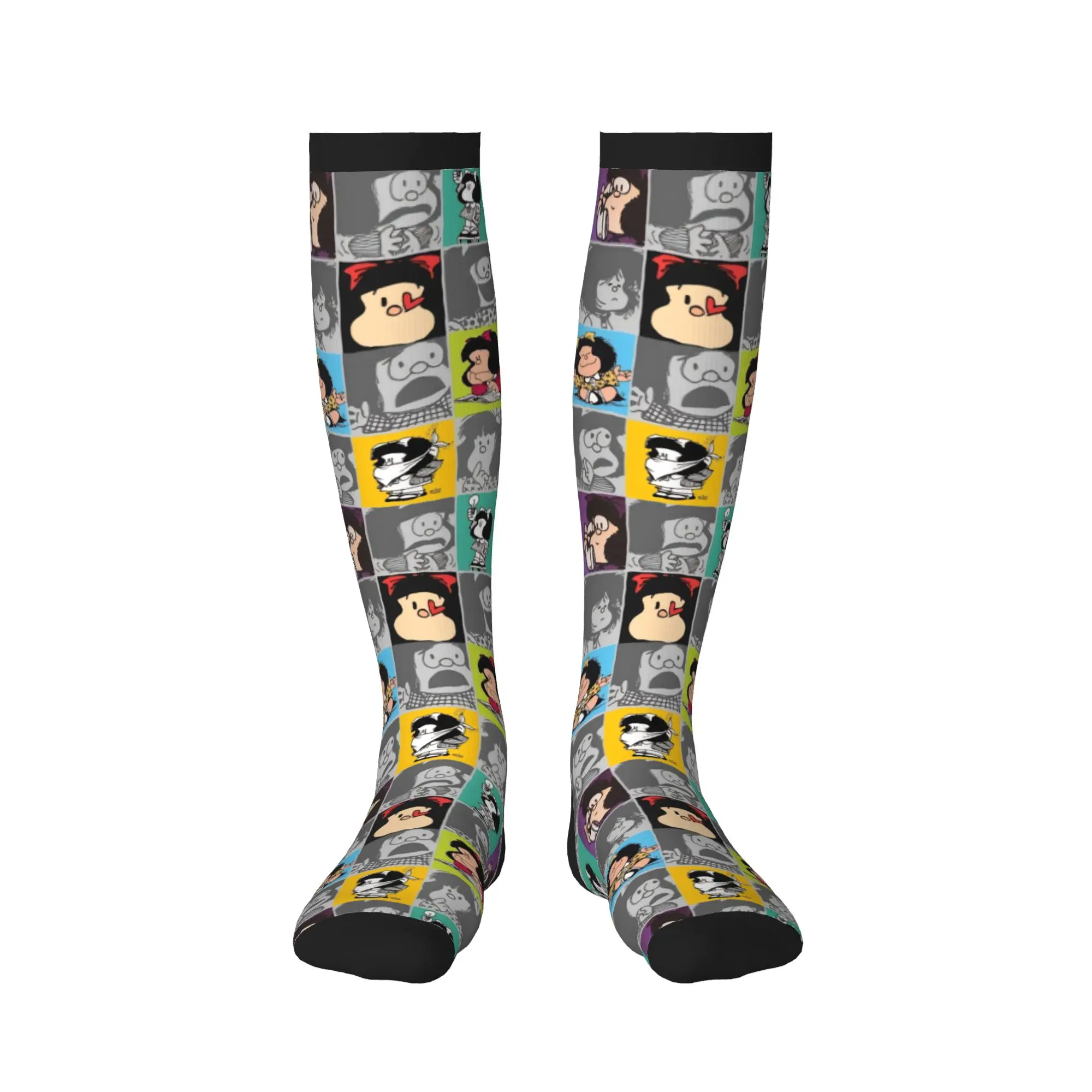 Mafalda Quino Comics Quino Cartoon Manga Men's Sports Compression Socks Unisex Fashion 3D Printing  Dress Socks