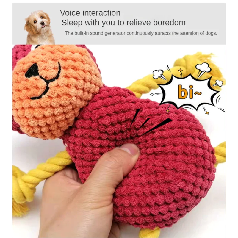 Pet Toys Dog teeth cleaning vocalization plush dog chew toys Durable woven anti-bite dog toys pet training dog accessories