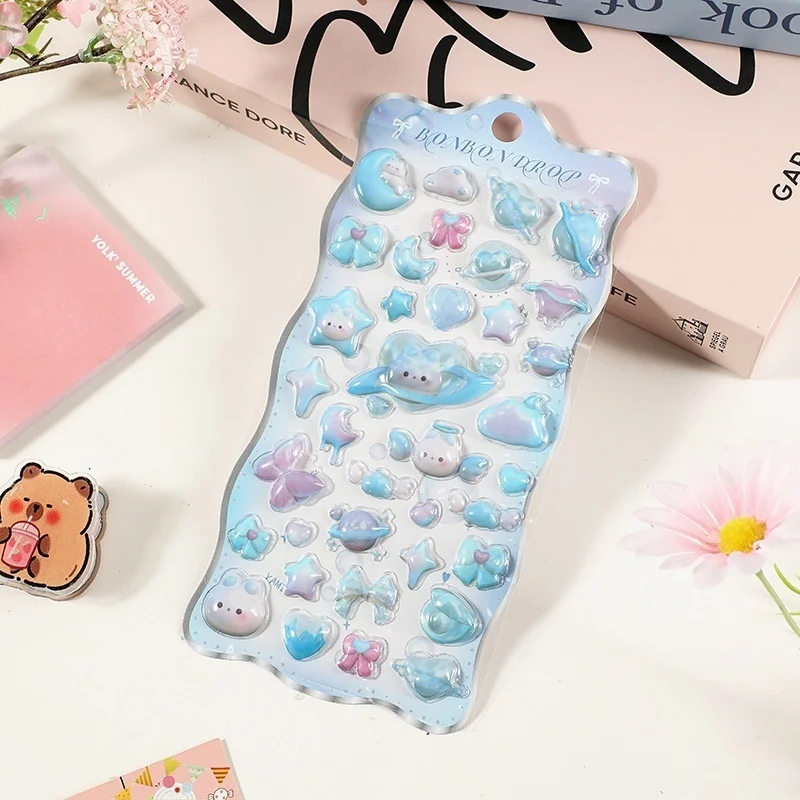 Hot Selling 3D Reliëf Meerdere Modellen Stickers Kuromi Leuke Cartoon DIY Mobiele Case Decoratie Driedimensionale Stickers Gift