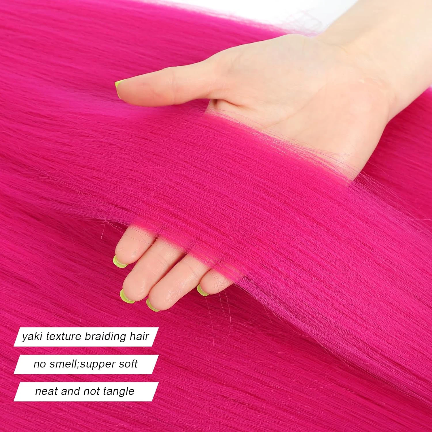 Magenta Pink Pre Stretched Braiding Hair 26inch 1 Pack Dark Hot Pink Braiding Hair Extensions for Braids Soft Yaki Synthetic